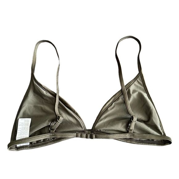 Good American Green Satiny Triangle Bikini Top - Picture 3 of 6